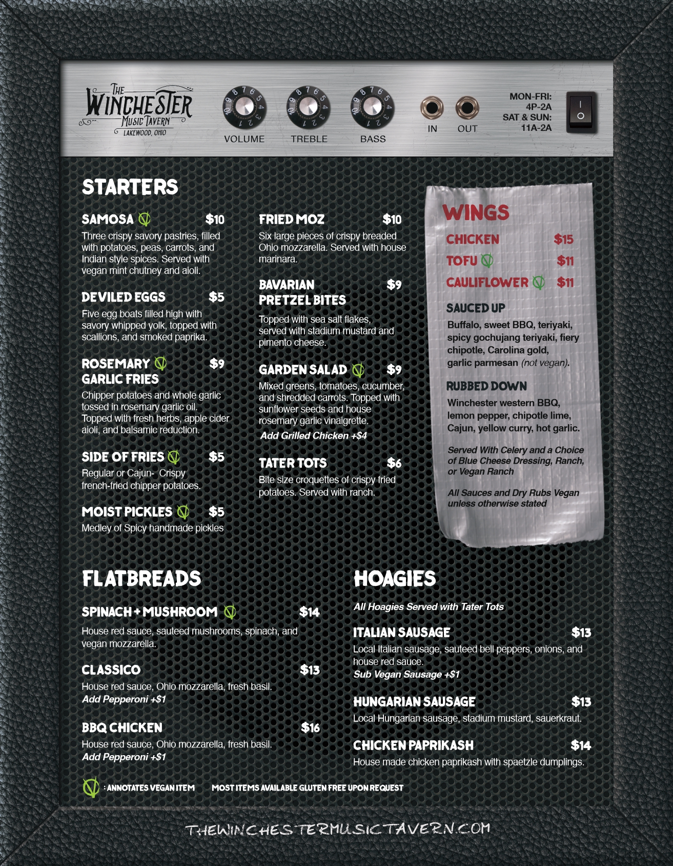 Winchester- Menu-front